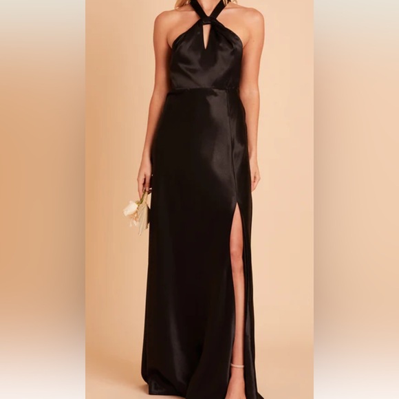 Birdy Grey black satin Monica bridesmaid dress - Picture 1 of 2